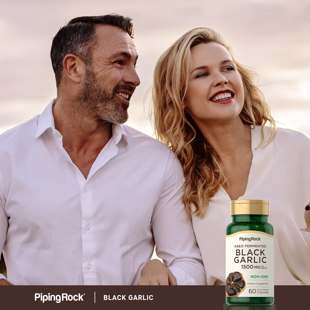 Foto 7 pulgar | Suplemento Piping Rock Black Garlic 1500 Mg 60 Cápsulas - Venta Internacional.