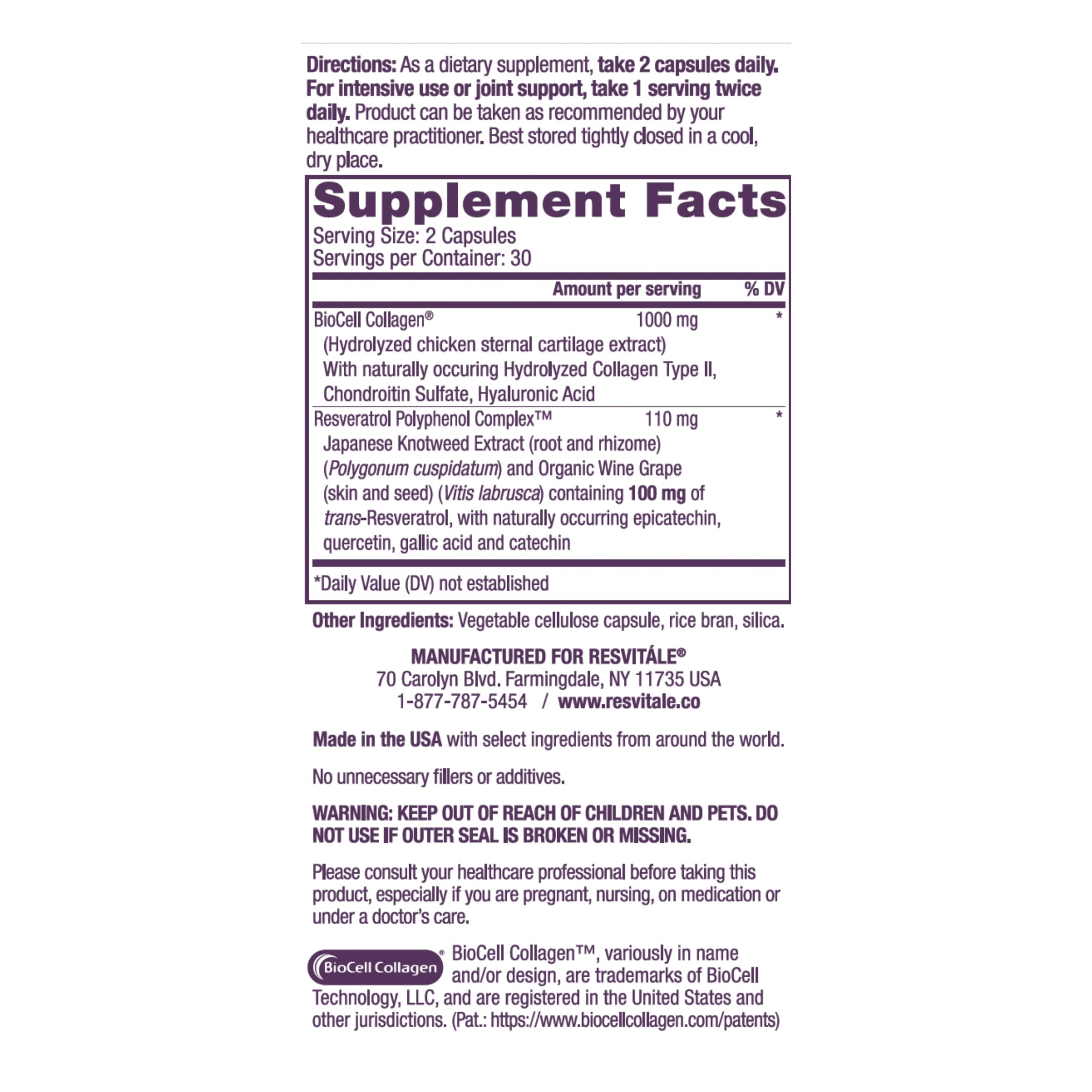 Foto 3 pulgar | Suplemento Resvitále Collagen Enhance Con Ácido Hialurónico 60 Cápsulas - Venta Internacional.