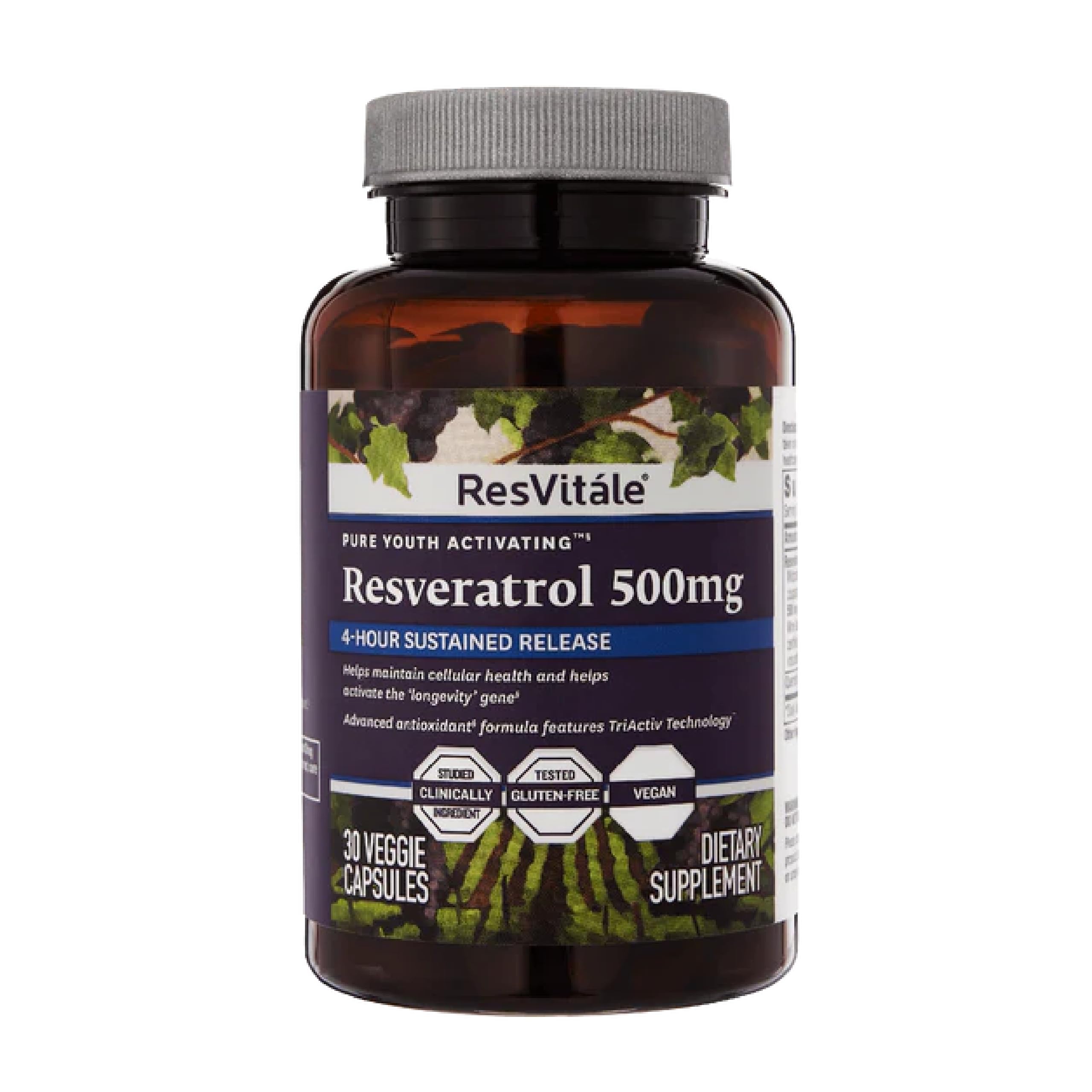 Foto 2 pulgar | Suplemento Resvitále Resveratrol 500 Mg Para Hombres Y Mujeres - Venta Internacional.