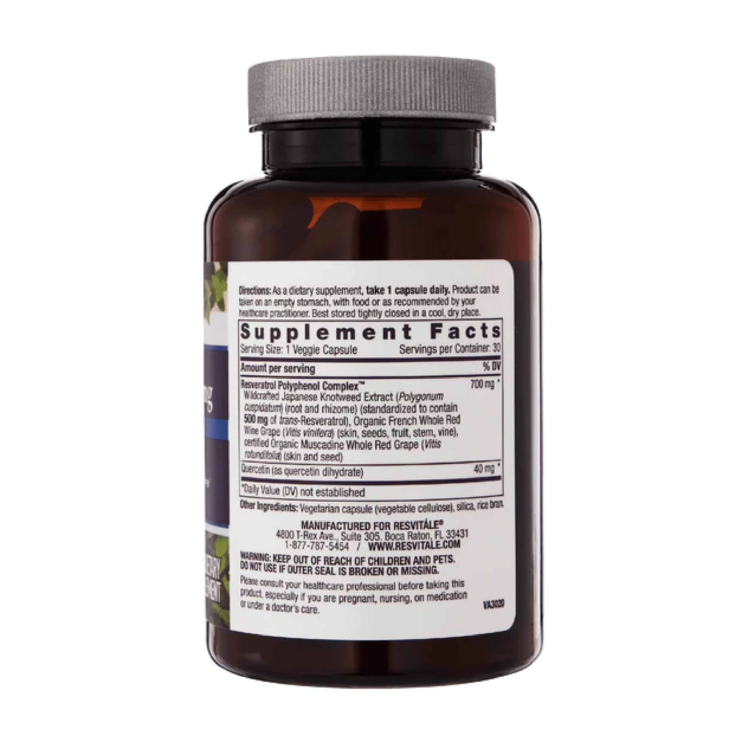 Foto 3 pulgar | Suplemento Resvitále Resveratrol 500 Mg Para Hombres Y Mujeres - Venta Internacional.