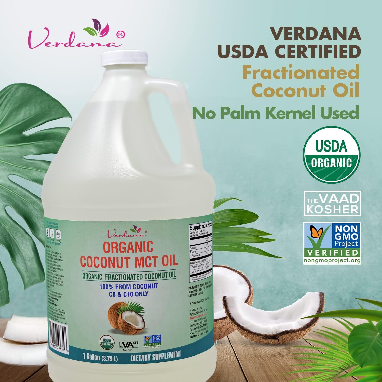 Foto 4 pulgar | Aceite Mct De Coco Verdana Usda, Grado Alimenticio Orgánico, 1 Galón - Venta Internacional.