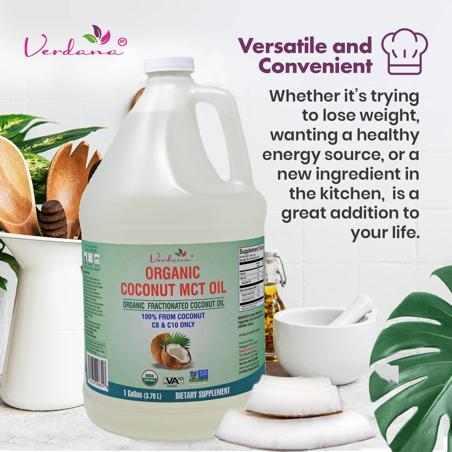 Foto 5 | Aceite Mct De Coco Verdana Usda, Grado Alimenticio Orgánico, 1 Galón - Venta Internacional.