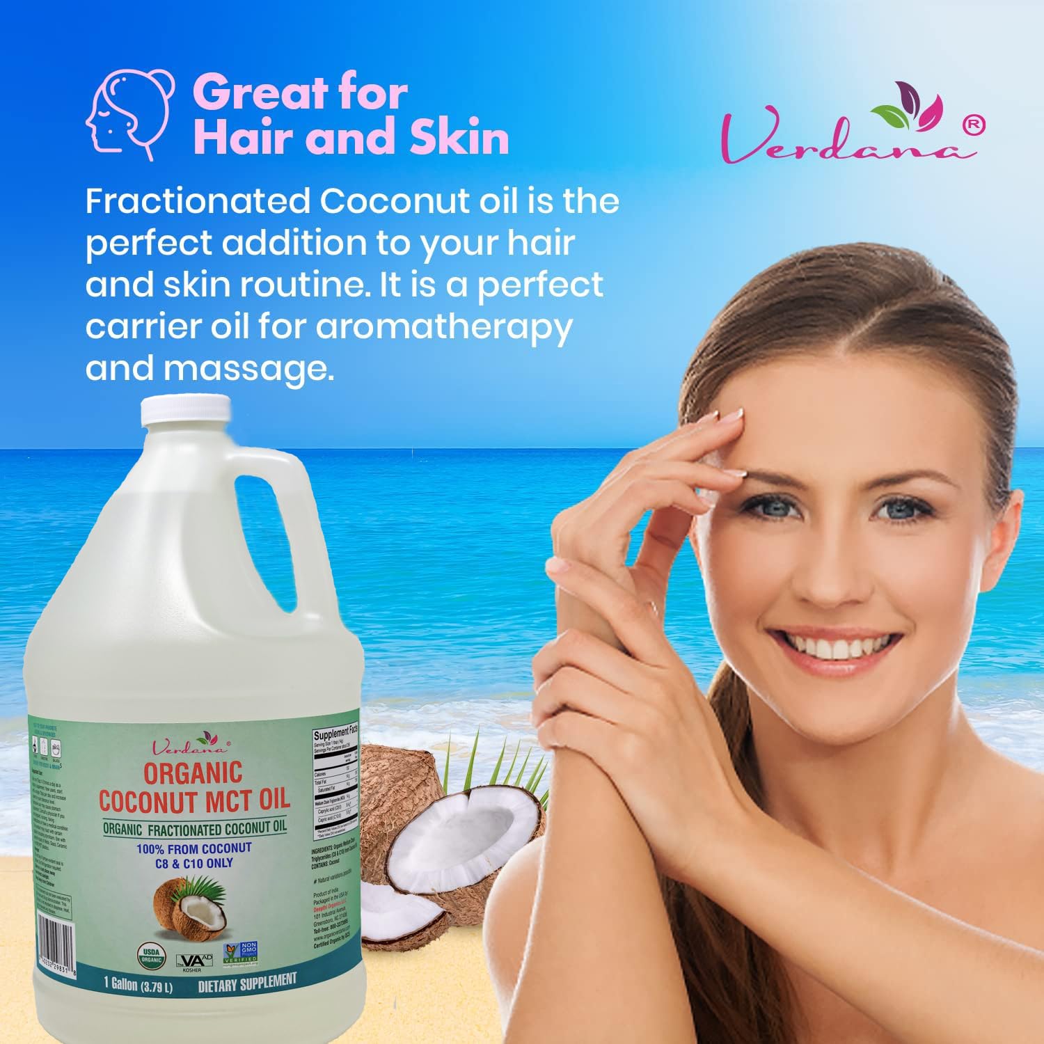 Foto 6 | Aceite Mct De Coco Verdana Usda, Grado Alimenticio Orgánico, 1 Galón - Venta Internacional.
