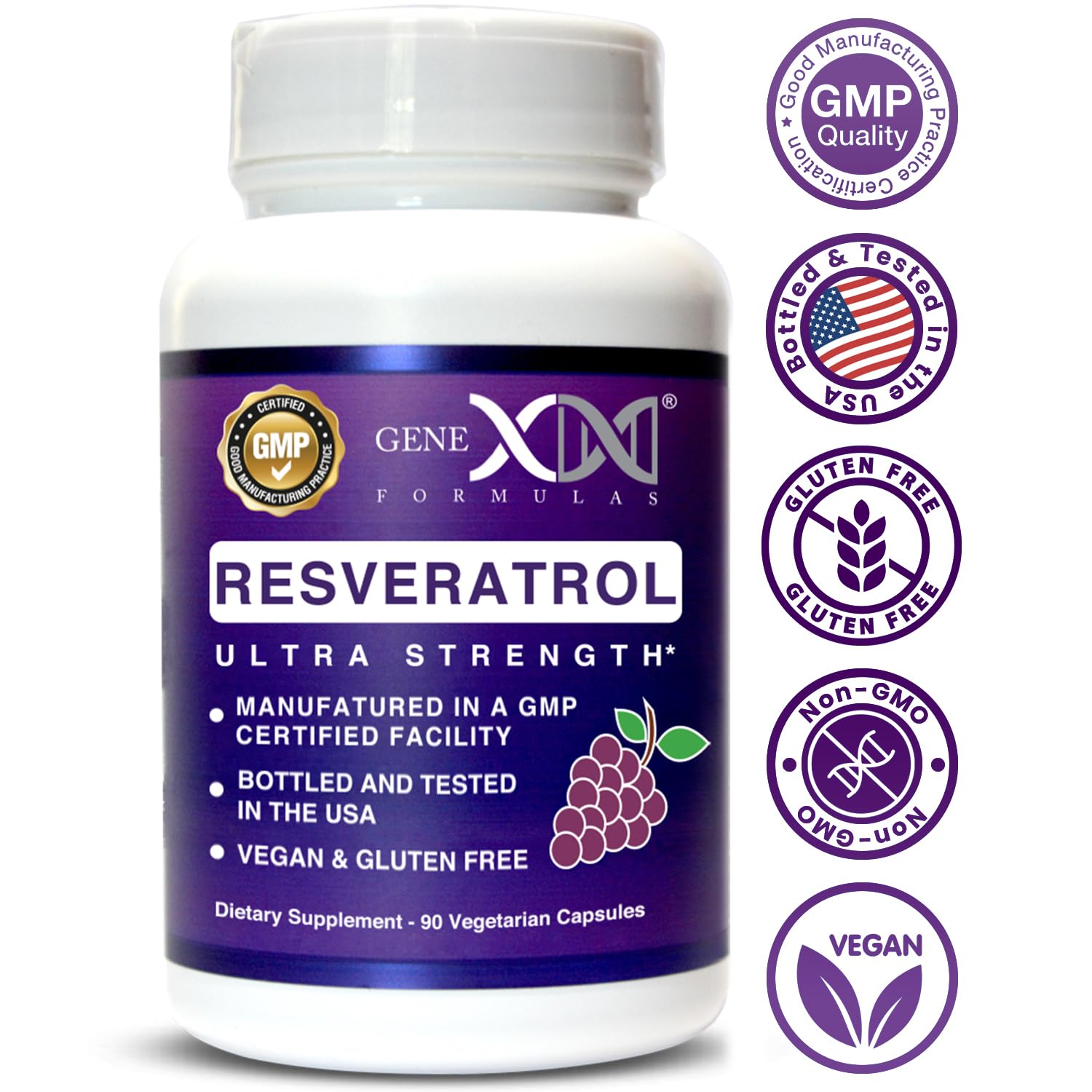 Foto 6 pulgar | Suplemento Genex Resveratrol 1500 Mg Con Bioperine 90 Cápsulas - Venta Internacional.