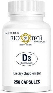 Foto 1 | Suplemento Bio-tech Pharmacal De Vitamina D3 5000 Ui 250 Cápsulas - Venta Internacional.