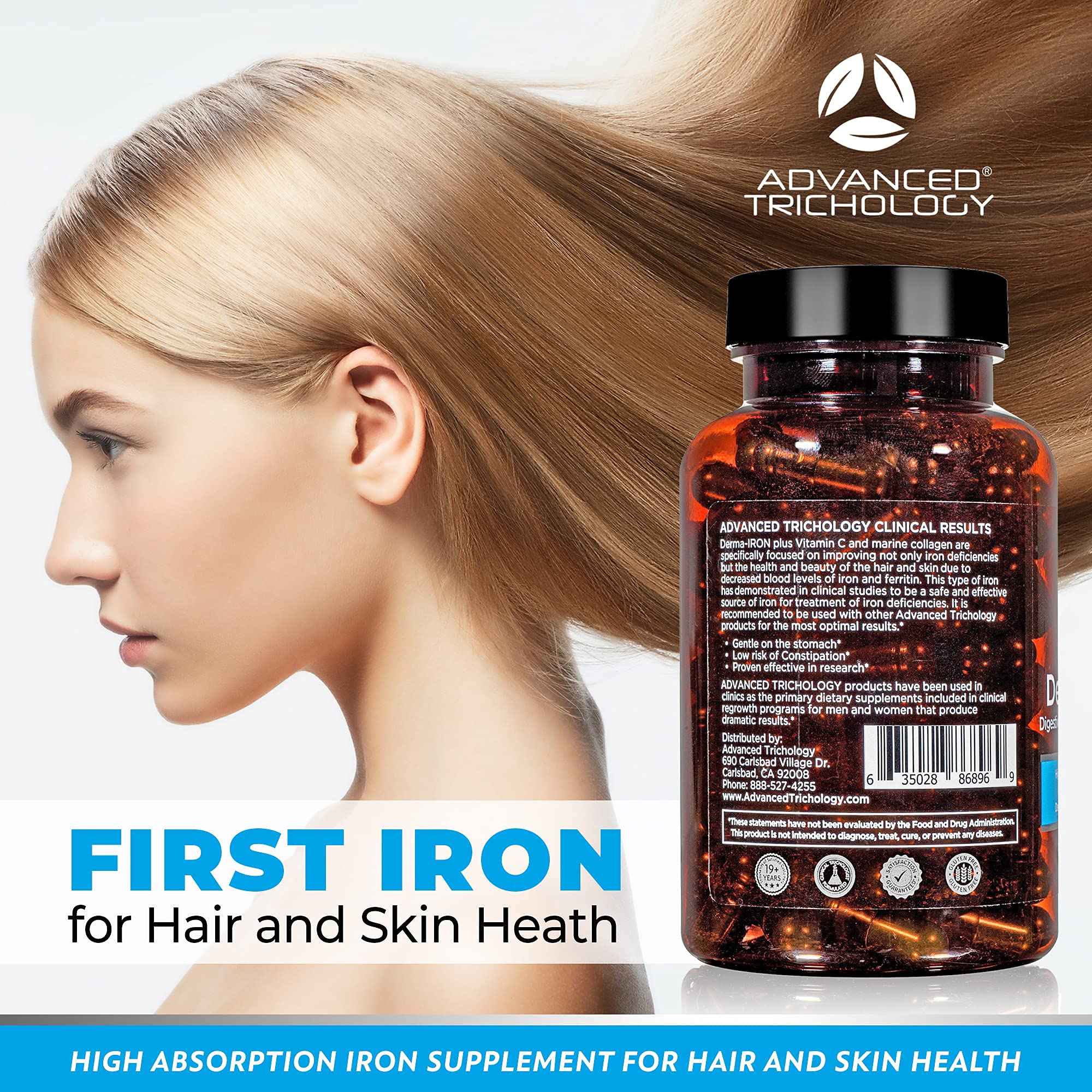 Foto 4 pulgar | Suplemento Advanced Trichology Derma-iron - Venta Internacional