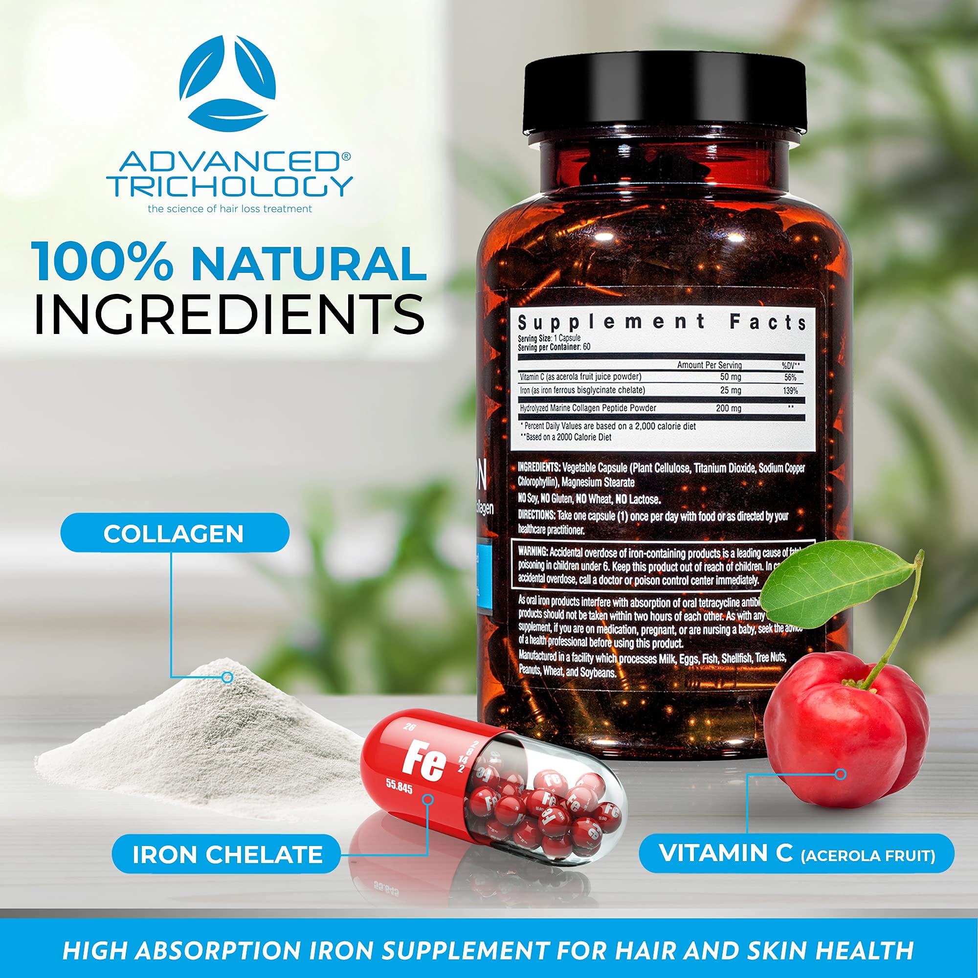 Foto 6 pulgar | Suplemento Advanced Trichology Derma-iron - Venta Internacional