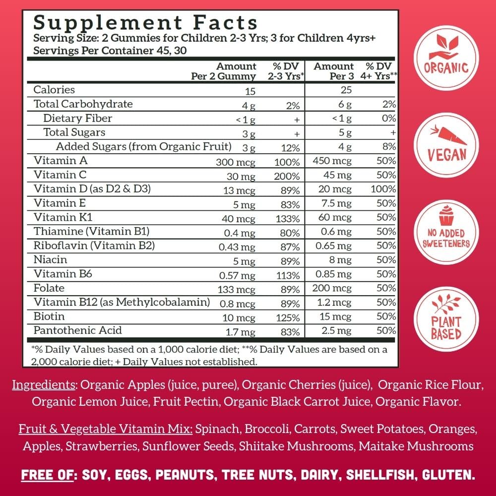 Foto 5 pulgar | Vitaminas de Cereza para Niños 90 Unidades - Venta Internacional