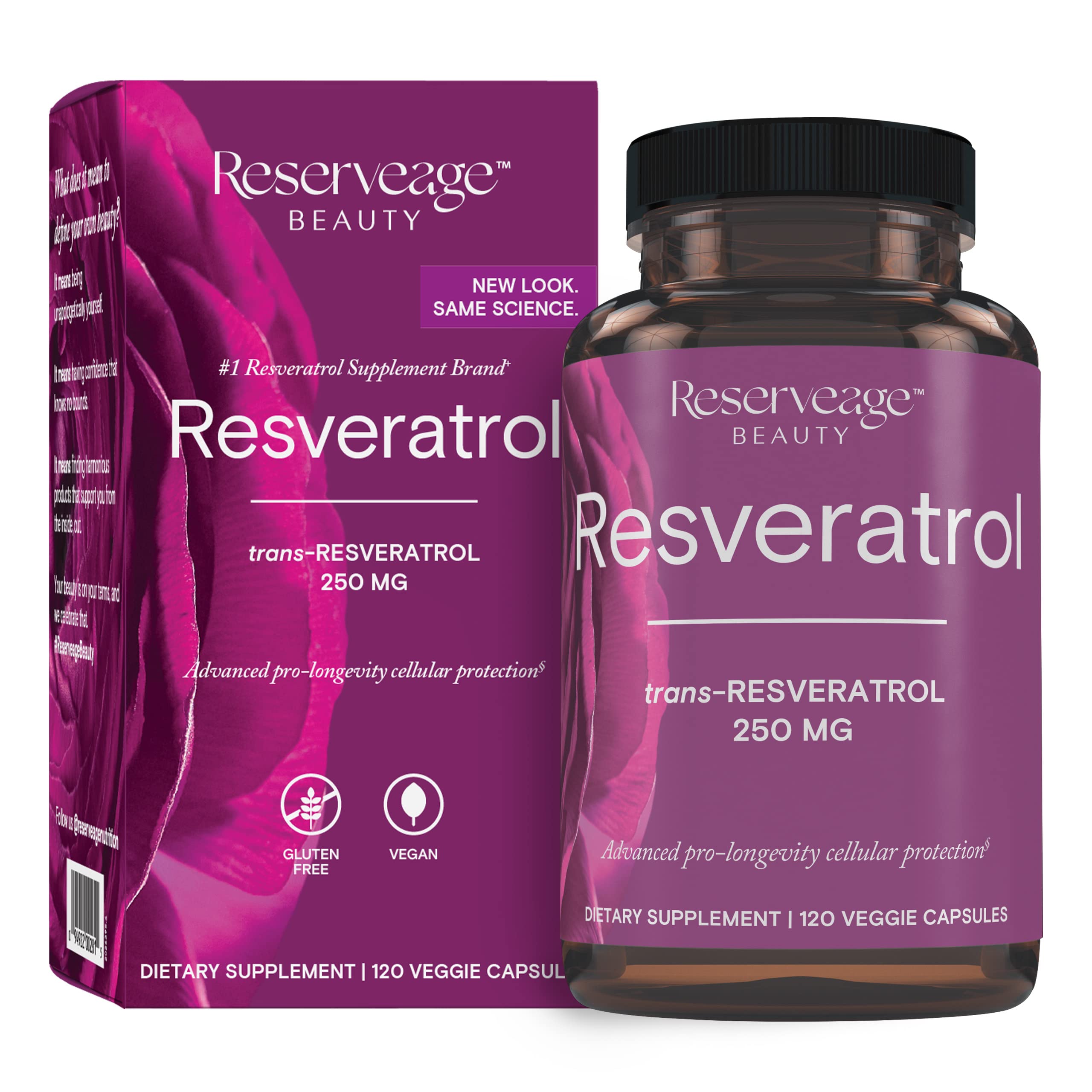 Foto 2 pulgar | Suplemento Reserveage Beauty Resveratrol 250 Mg 120 Cápsulas - Venta Internacional.