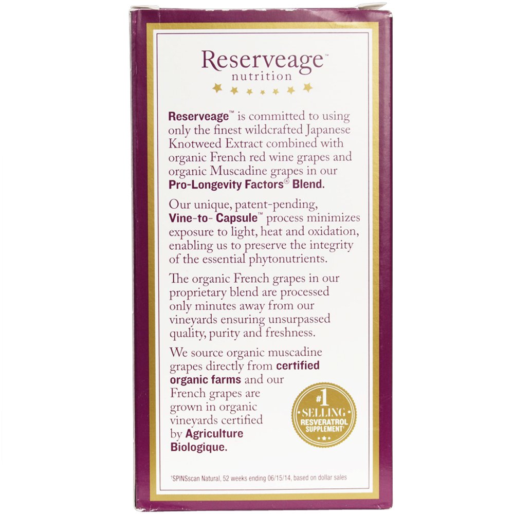 Foto 8 pulgar | Suplemento Reserveage Beauty Resveratrol 250 Mg 120 Cápsulas - Venta Internacional.
