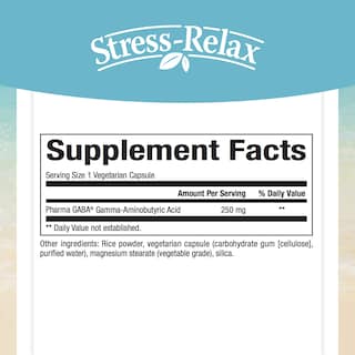 Foto 2 | Suplemento Natural Factors Stress-relax Pharma Gaba 250 Mg - Venta Internacional.