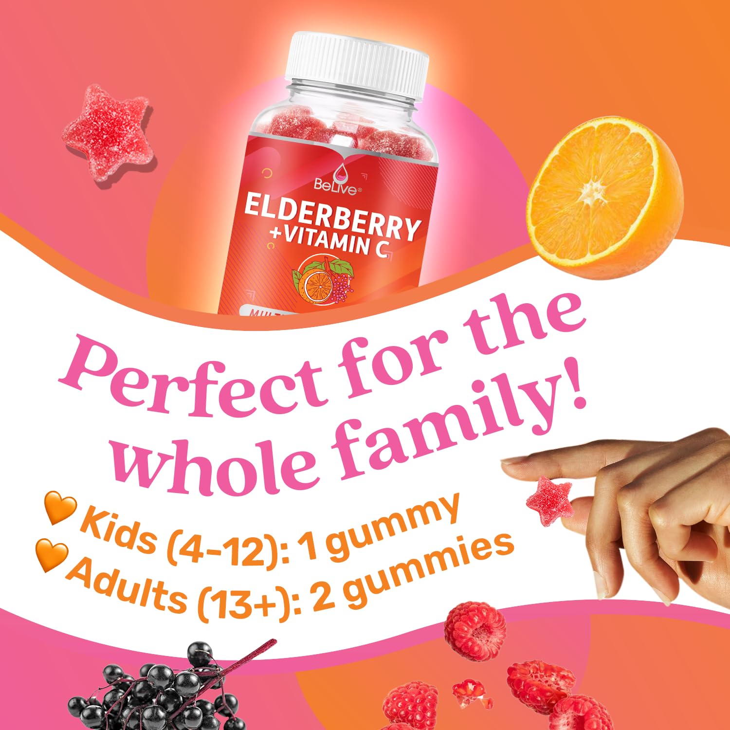 Foto 5 pulgar | Suplemento Belive Gomitas de Saúco 50 Unidades con Zinc y Vitamina C - Venta Internacional