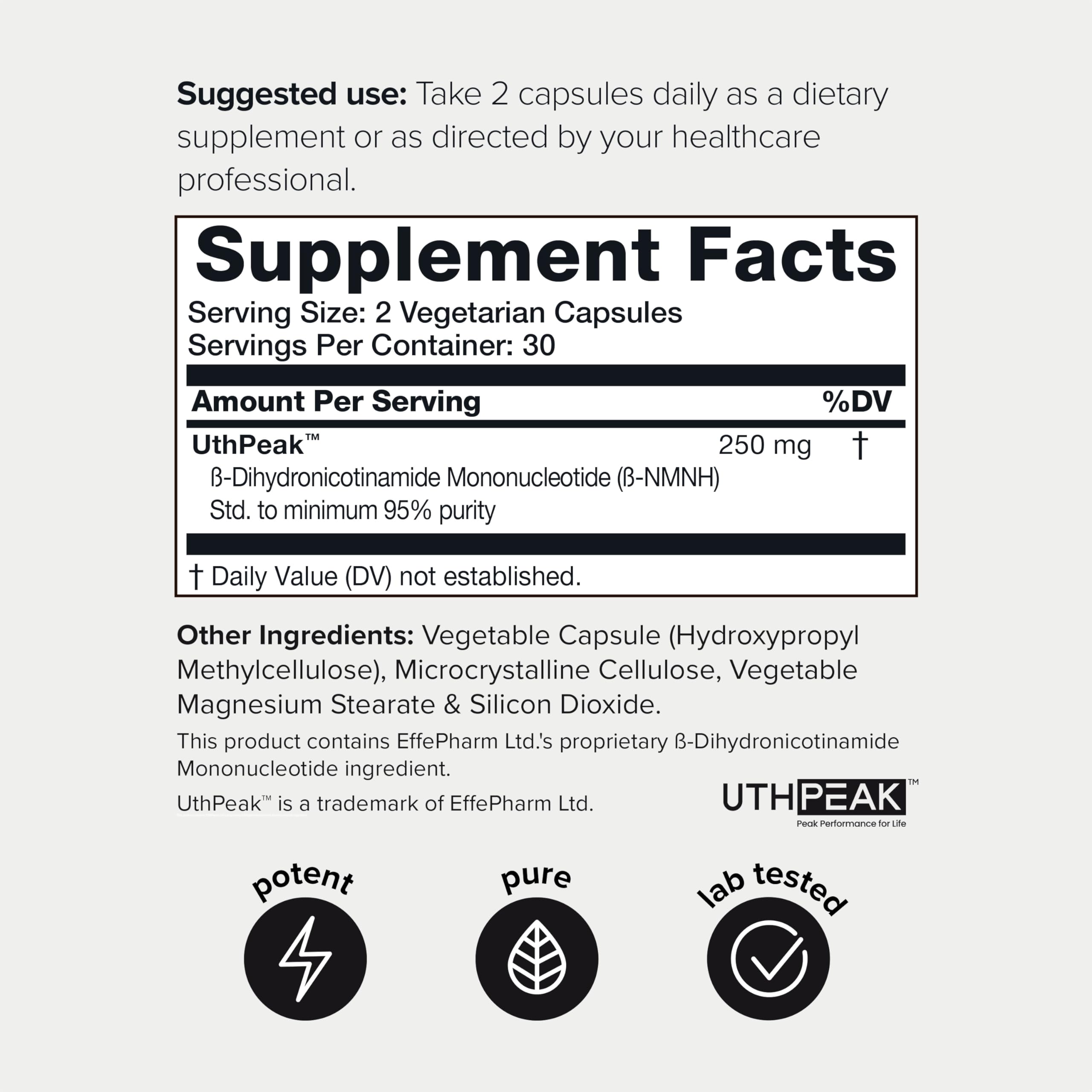 Foto 3 pulgar | Suplemento Nad+ Toniiq 95% De Pureza Nmnh 250 Mg/porción - Venta Internacional.