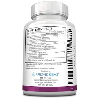 Foto 4 | Suplemento Approved Science Resveratrol 1000 Mg 380 Cápsulas - Venta Internacional.