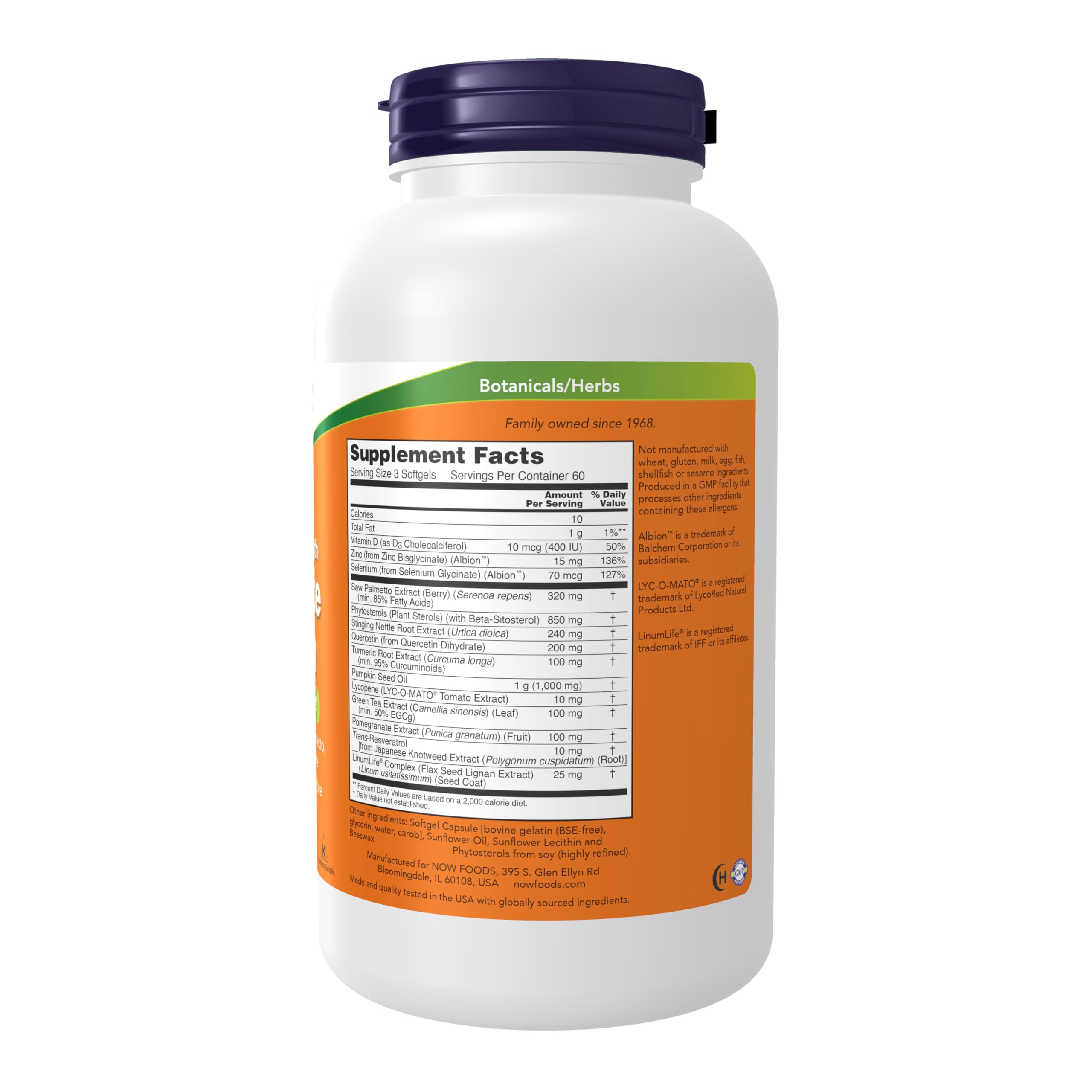 Foto 3 pulgar | Suplementos Now Foods Prostate Health 180 Cápsulas Blandas Fórmula Clínica - Venta Internacional