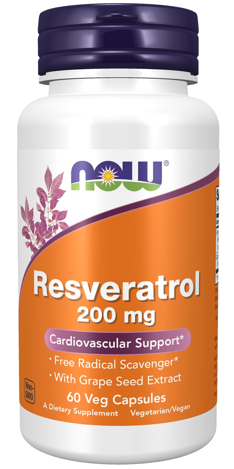 Foto 2 pulgar | Suplemento Now Foods, Resveratrol Natural, 200 Mg, 60 Cápsulas Vegetarianas - Venta Internacional.
