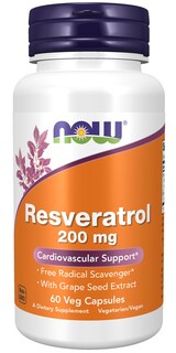 Foto 1 | Suplemento Now Foods, Resveratrol Natural, 200 Mg, 60 Cápsulas Vegetarianas - Venta Internacional.