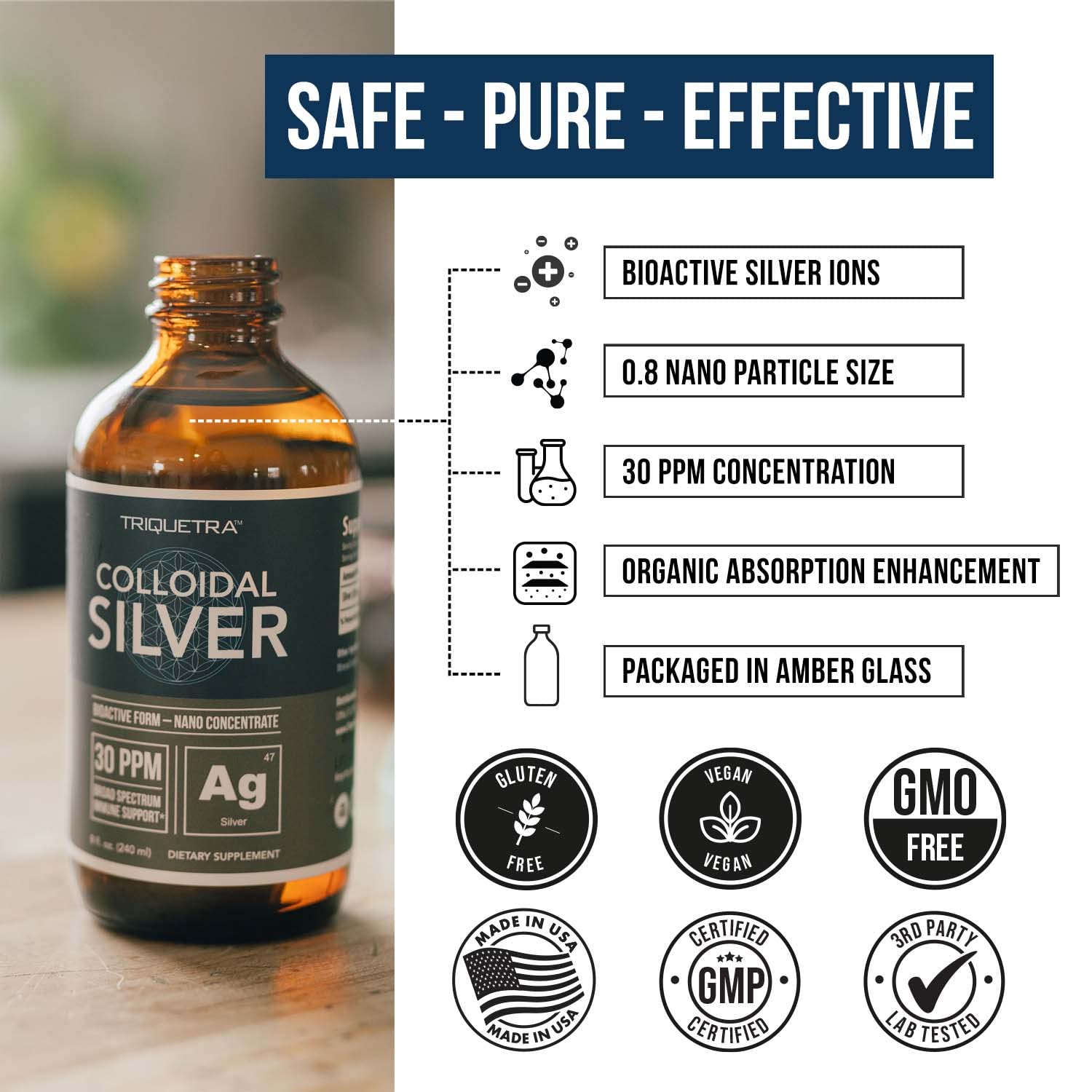Foto 8 pulgar | Suplemento Plata Coloidal 240 ml 30 Ppm - Venta Internacional
