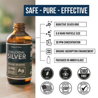 Foto 7 | Suplemento Plata Coloidal 240 ml 30 Ppm - Venta Internacional