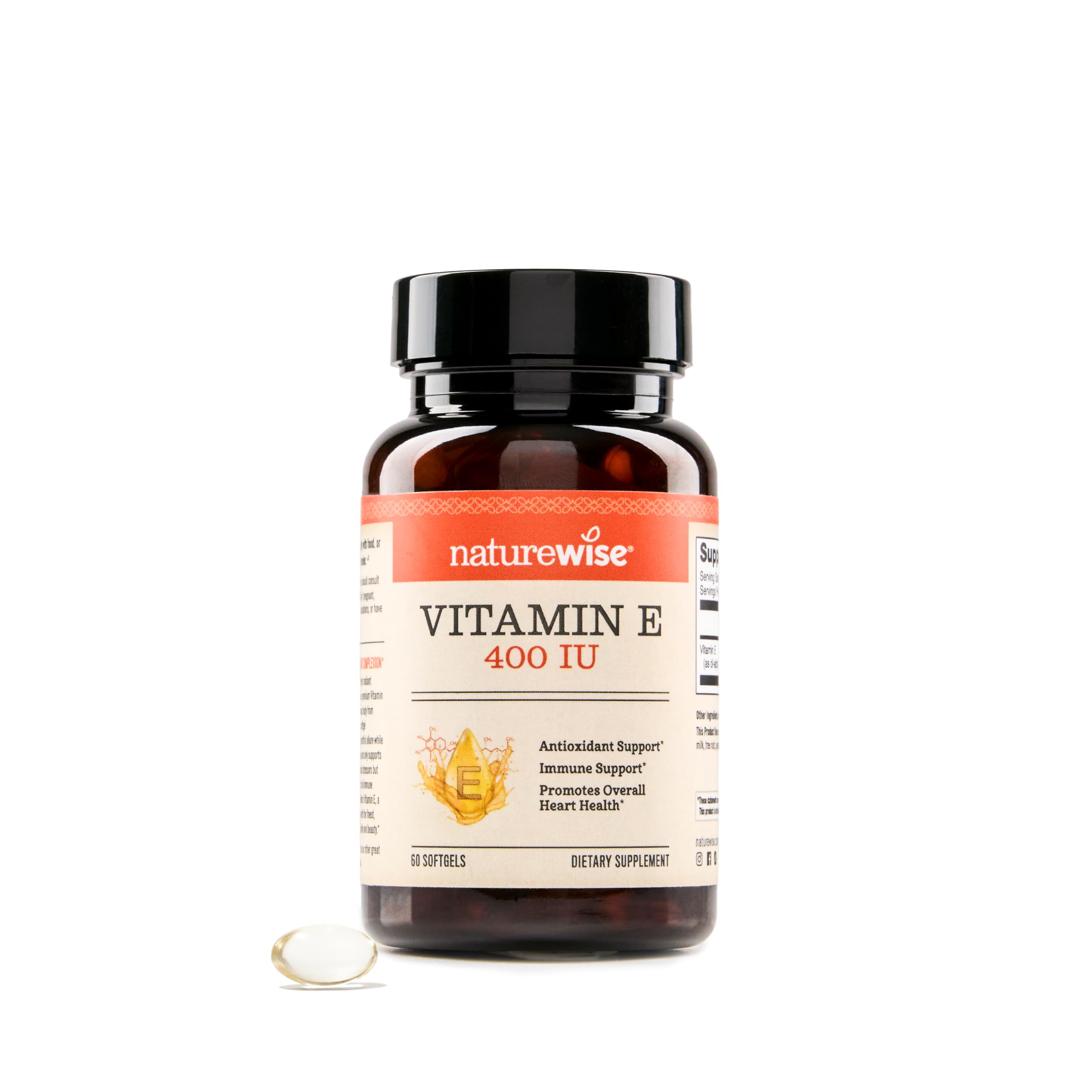 Suplemento Naturewise De Vitamina E, 400 Ui, Cápsulas Blandas, 60 Unidades - Venta Internacional.