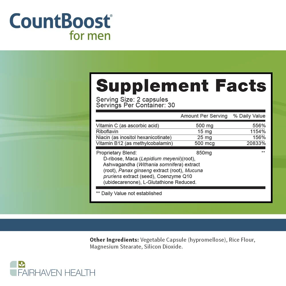 Foto 4 | Suplemento Fairhaven Health Countboost For Men Fertilidad Conteo De Espermatozoides Salud Reproductiva 60 Cápsulas