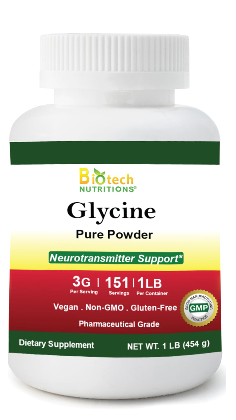 Suplemento Biotech Nutritions En Polvo De Glicina Pura, 473 Ml - Venta Internacional.
