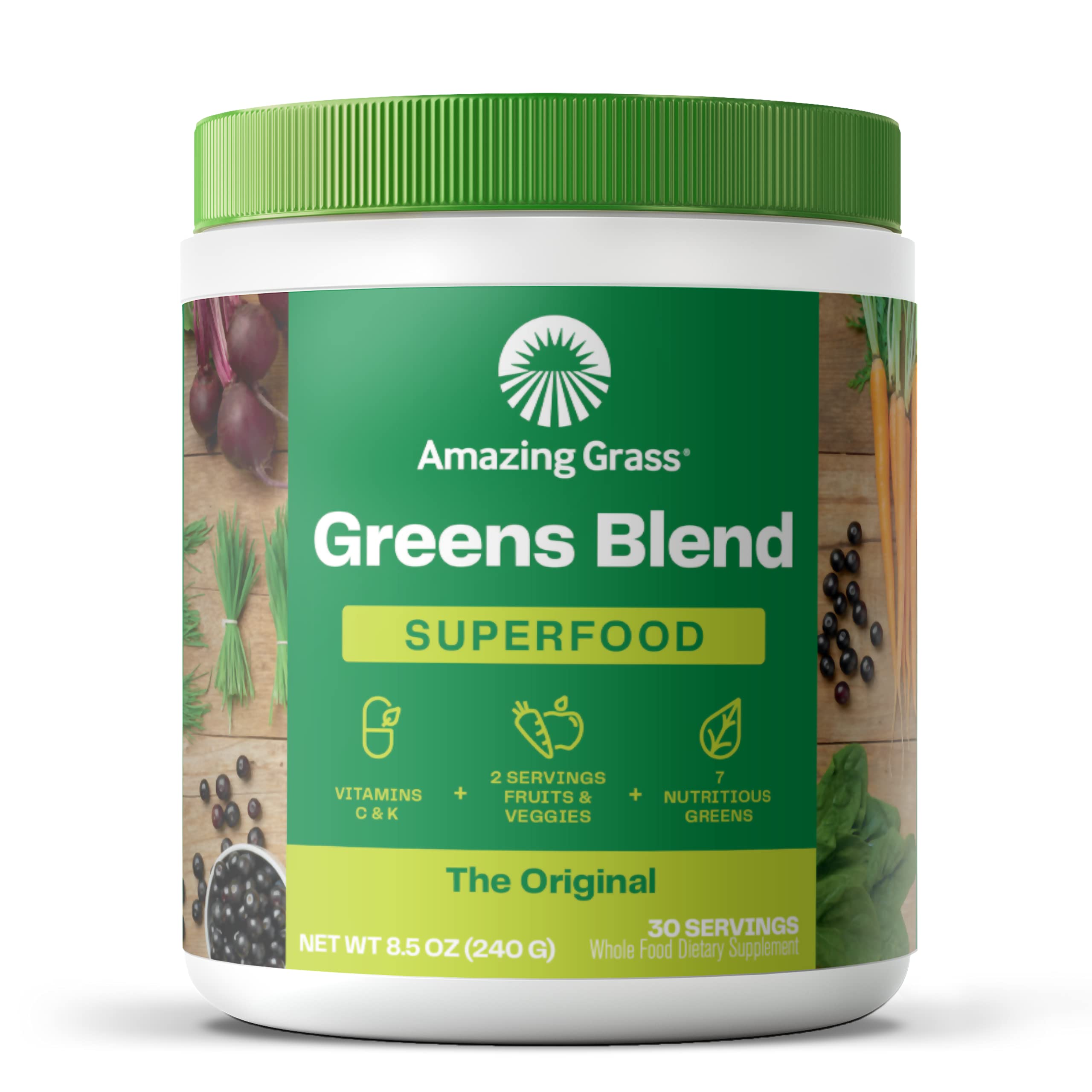 Foto 2 pulgar | Superalimento En Polvo Amazing Grass Greens Original, 30 Porciones - Venta Internacional.