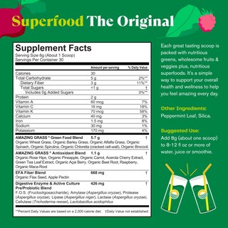Foto 4 | Superalimento En Polvo Amazing Grass Greens Original, 30 Porciones - Venta Internacional.