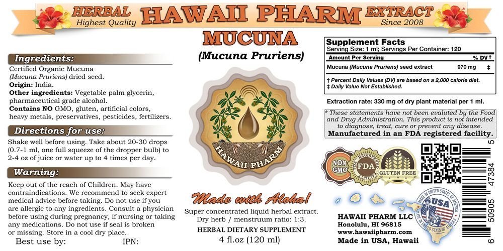 Foto 3 pulgar | Suplemento Orgánico De Extracto Líquido De Mucuna Pruriens 30 Ml - Venta Internacional.