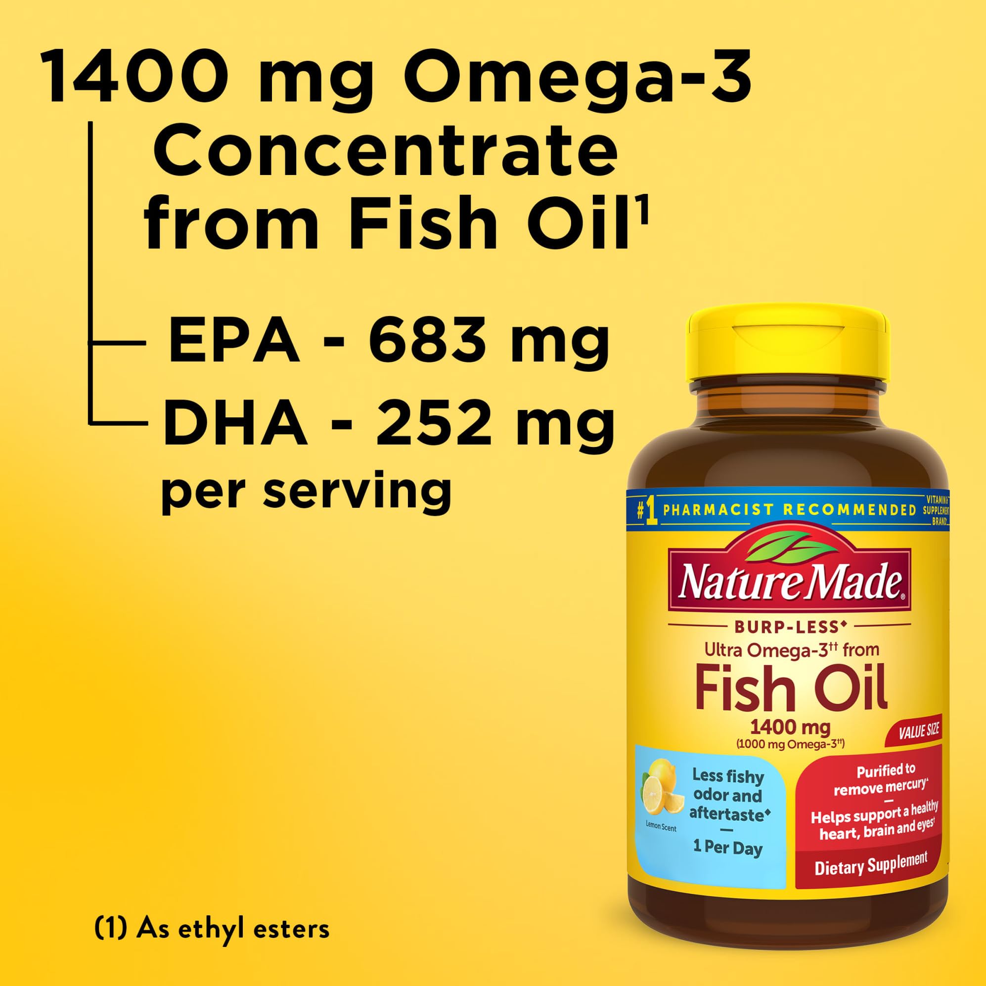 Foto 4 pulgar | Suplementos Nature Made Burp Less Ultra Omega 3 1400 Mg - Venta Internacional.