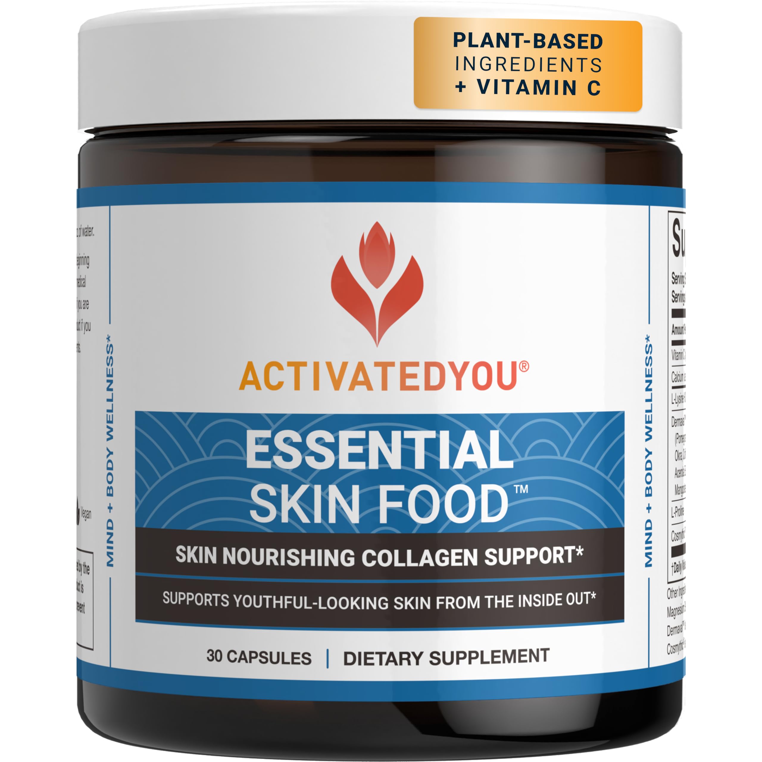 Foto 2 pulgar | Suplemento Activatedyou Essential Skin Food 30 Cápsulas - Venta Internacional.