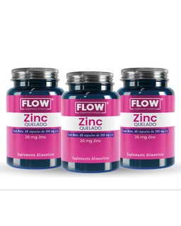 Foto 1 | Vitaminas Y Minerales Natural Flow Supplements 3 Pack - Zinc Quelado 180 Capsulas De 500 Mg
