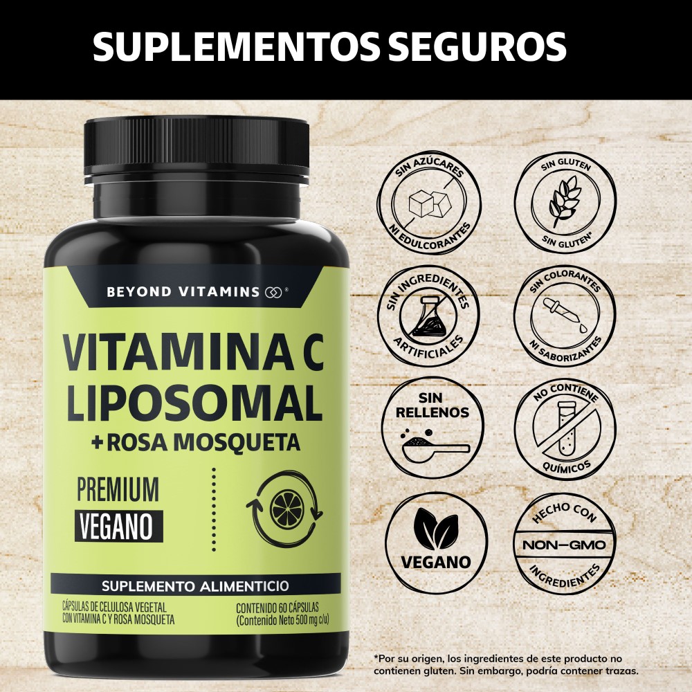 Foto 3 pulgar | Suplemento Alimenticio Beyond Vitamins Vitamina C Liposomal 300mg Con Rosa Mosqueta 60 Cápsulas