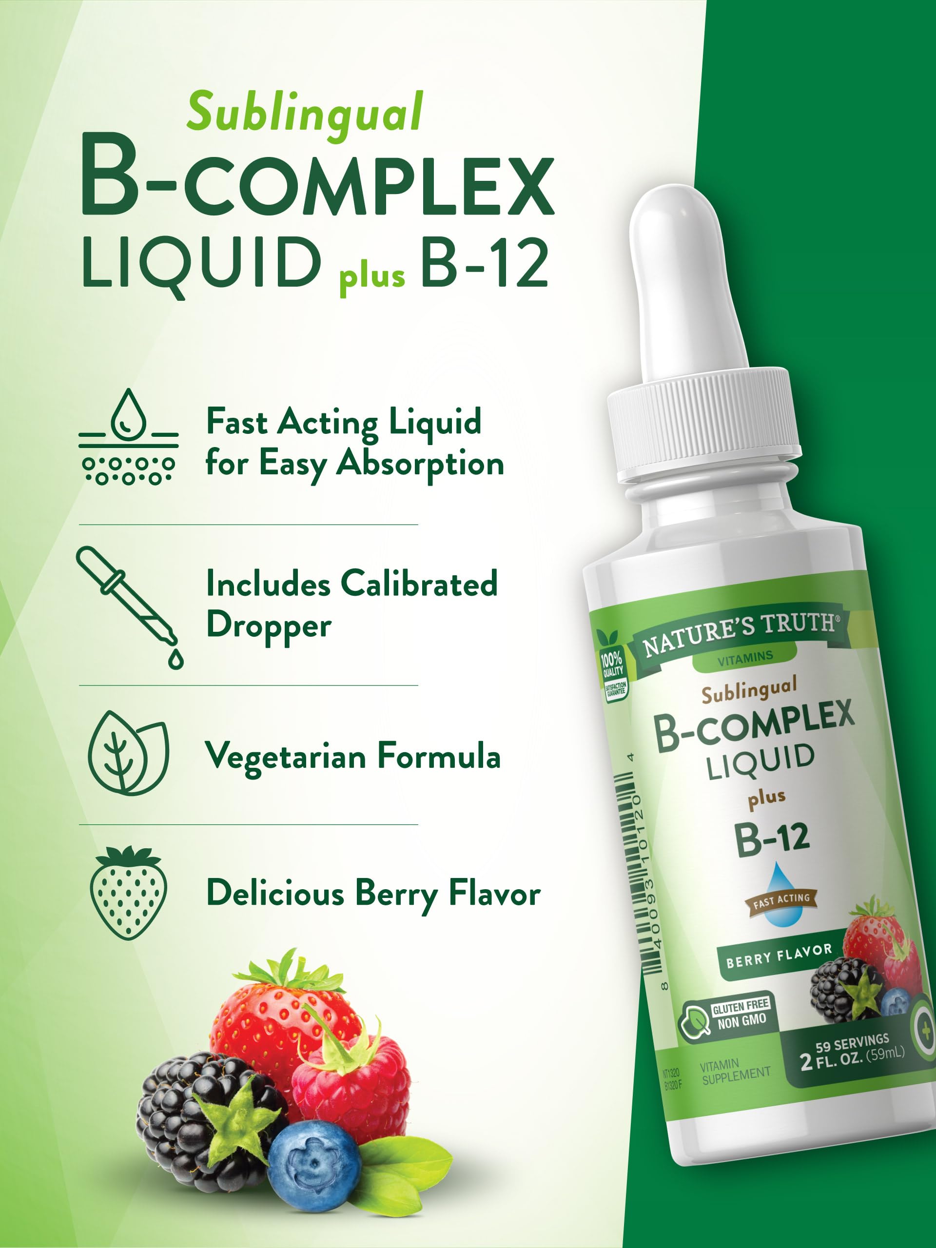 Foto 5 pulgar | Suplemento Nature's Truth Sublingual B Complex 60 Ml - Venta Internacional.
