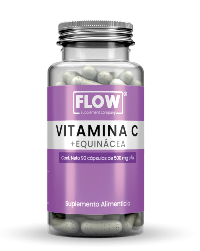 Foto 1 | Minerales Y Vitaminas Flow Supplements - Capsulas De Vitamina C Con Equinácea De 90 Cápsulas De 500 Mg C/u
