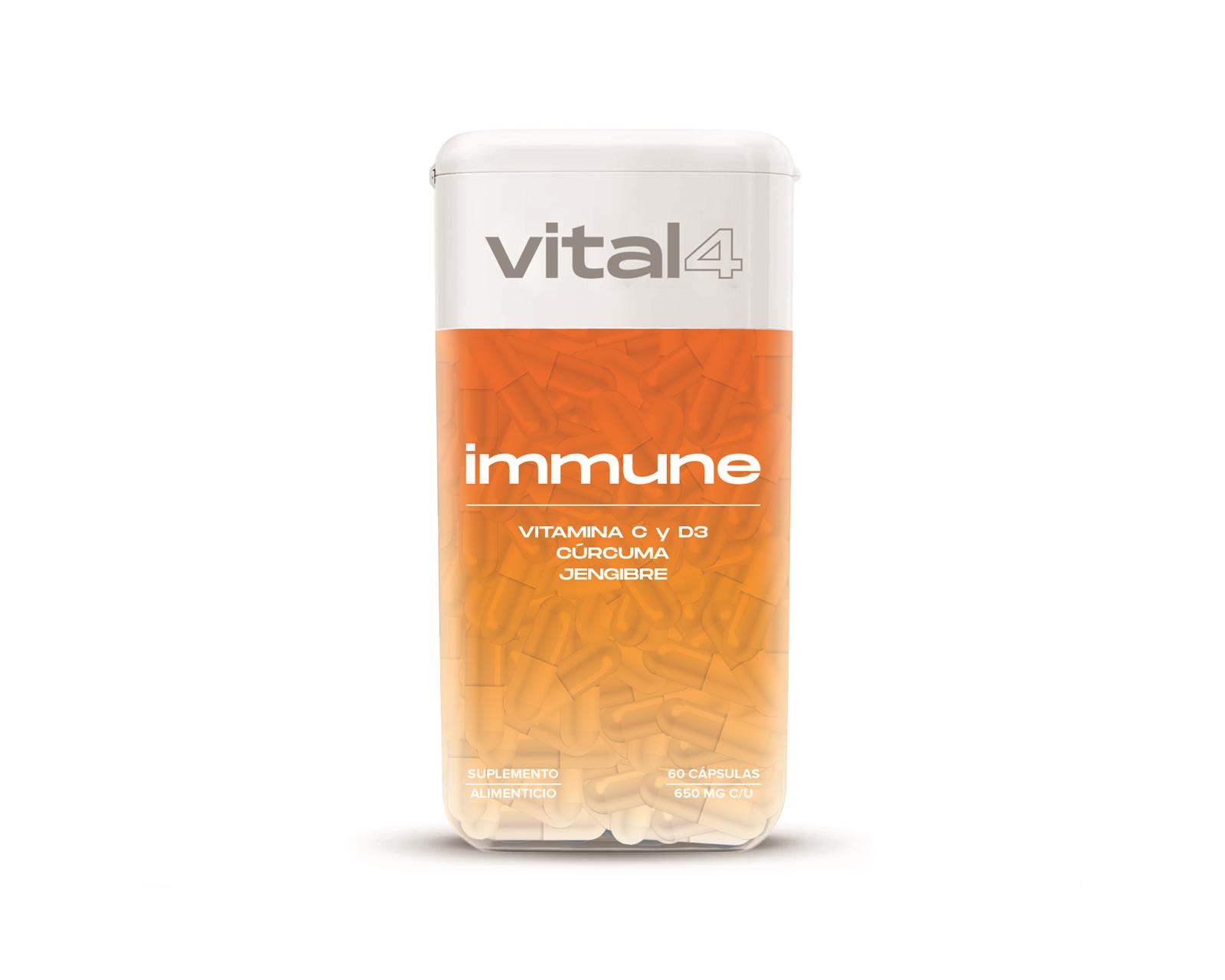 Foto 2 pulgar | Suplemento Multivitamínico Sistema Inmune Con Vitamina C Vital4 60 Cápsulas