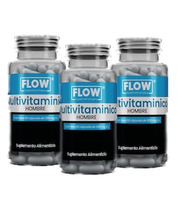 Foto 1 | Flow Vitaminas, Minerales Y Suplementos 3 Pack - Multivitamínico Premium Para Hombre Con 270 Capsulas De 500 Mg