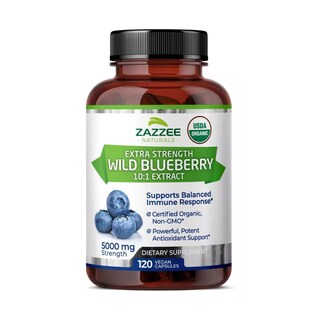 Foto 1 | Zazzee Wild Blueberry Extracto De Arándano Silvestre Antioxidante Salud Ocular 120 Cápsulas