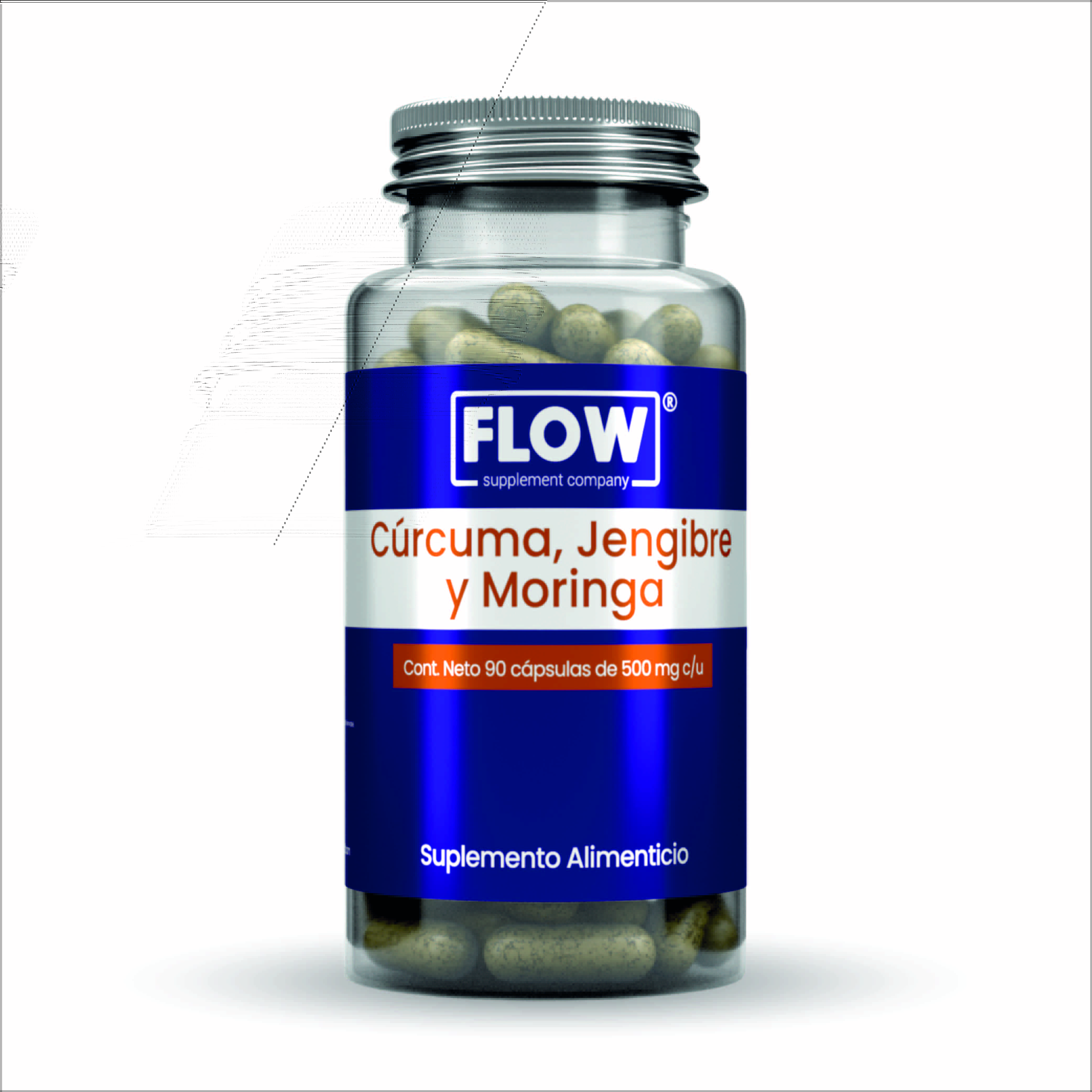 Foto 2 pulgar | Flow Vitaminas, Minerales Y Suplementos - Cúrcuma Con Jengibre Y Moringa Con 90 Cápsulas De 500 Mg. Logrado