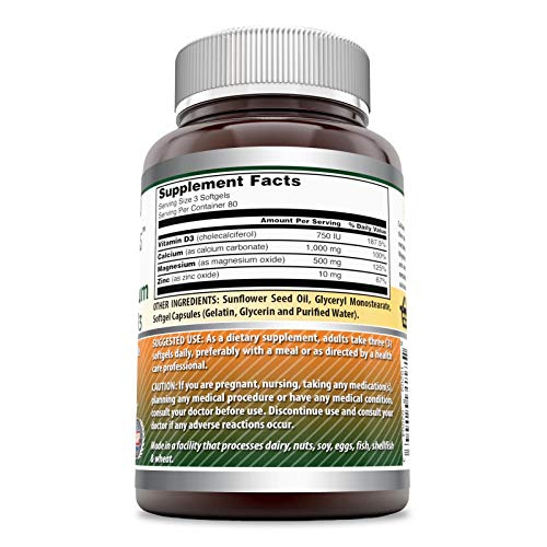 Foto 4 pulgar | Suplemento Amazing Formulas: Calcio, Magnesio Y Zinc D3 240 So - Venta Internacional.