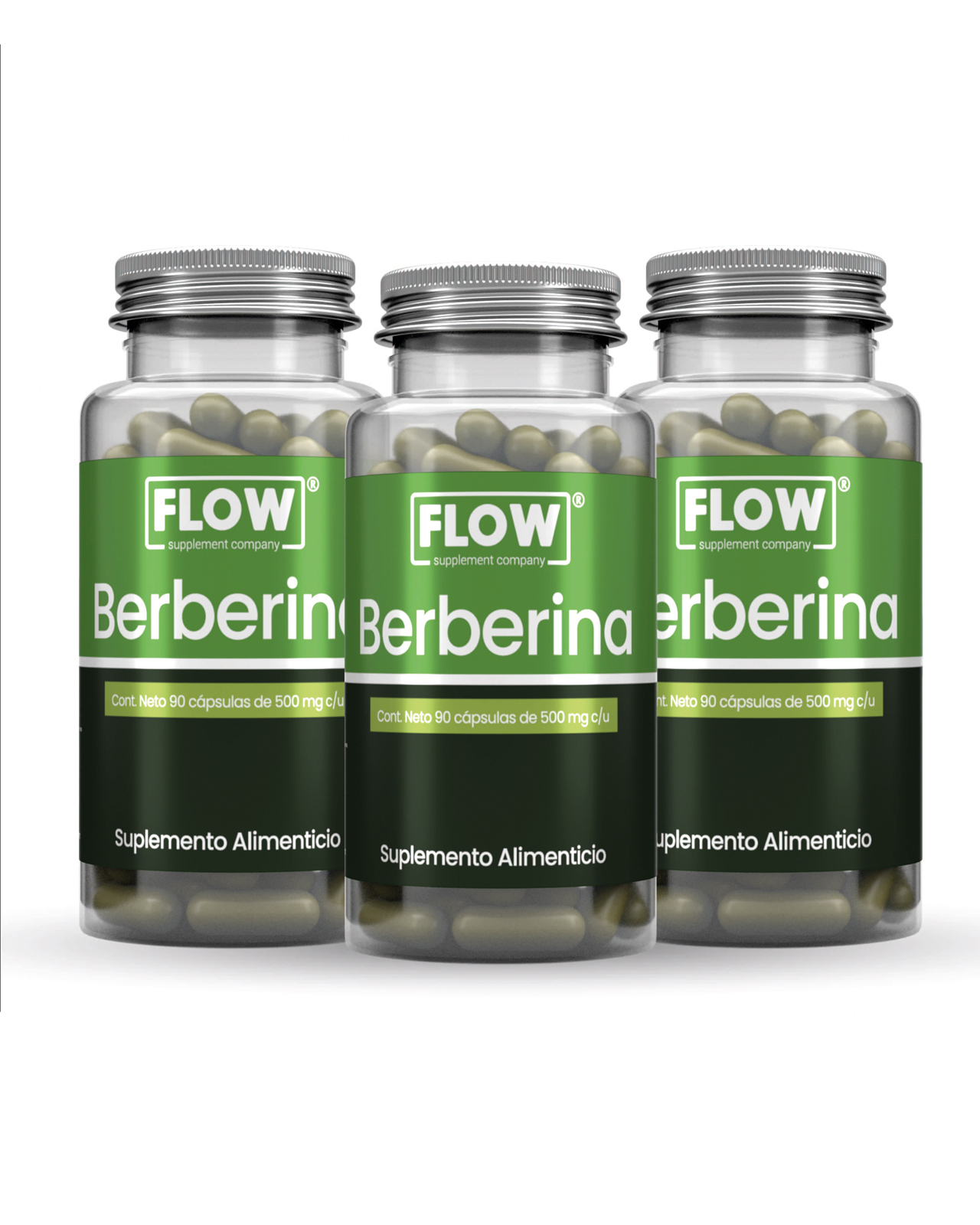Foto 2 pulgar | Flow Vitaminas Minerales Y Suplementos 3 Pack De Berberina Con 270 Cápsulas De 500 Mg C/u