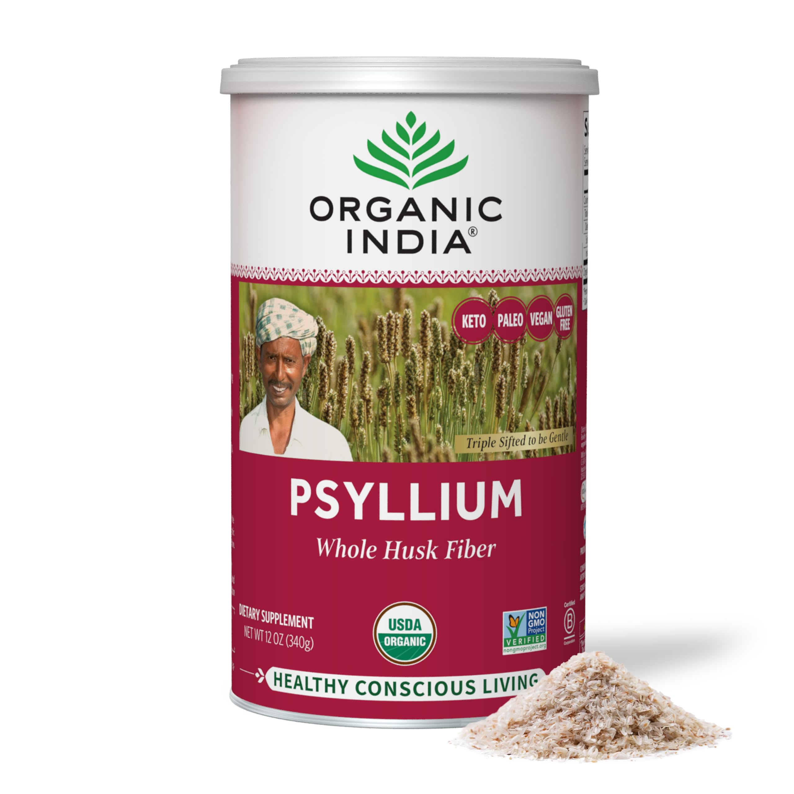 Foto 2 pulgar | Suplemento Organic India Psyllium Herbal Powder 355 Ml - Venta Internacional.