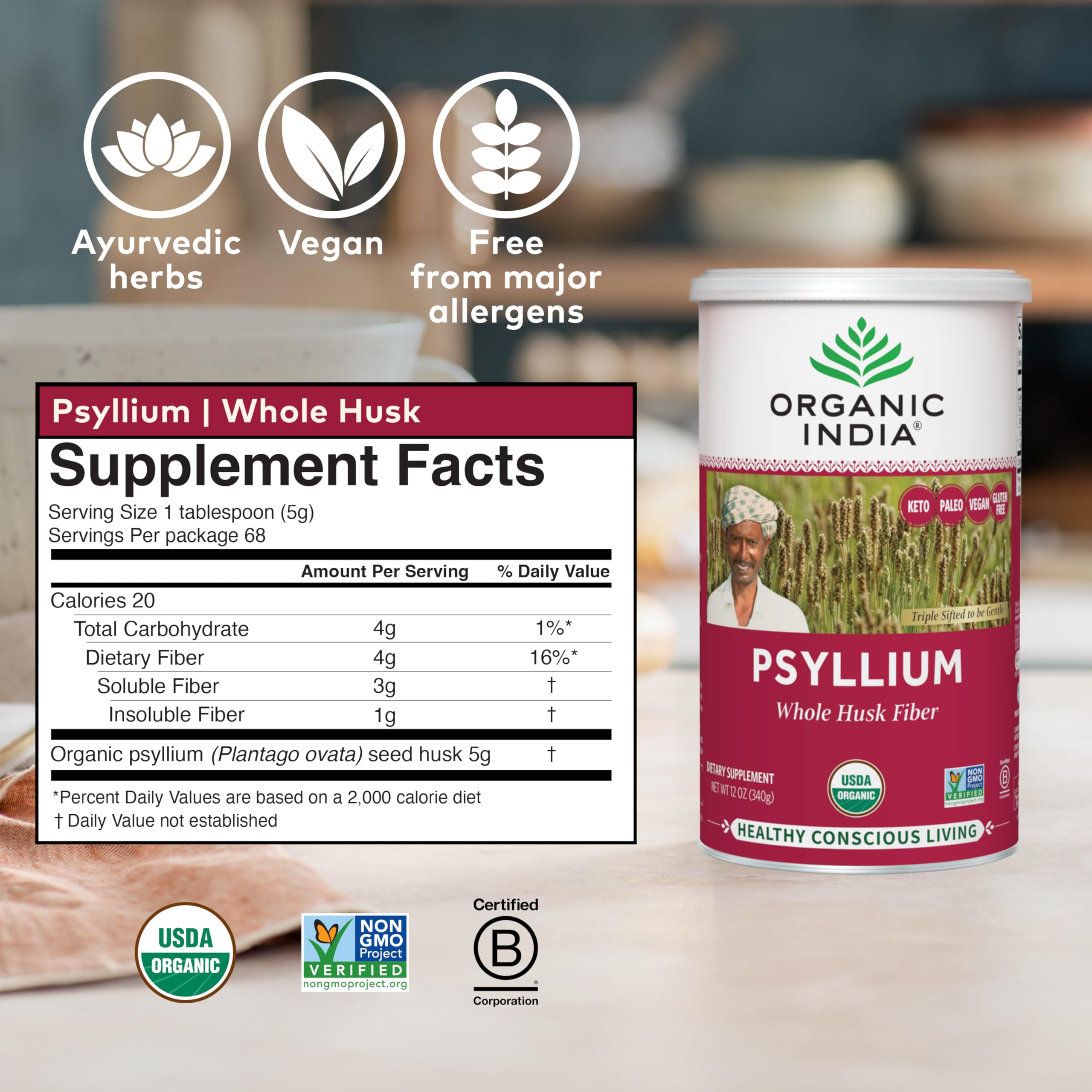 Foto 5 pulgar | Suplemento Organic India Psyllium Herbal Powder 355 Ml - Venta Internacional.