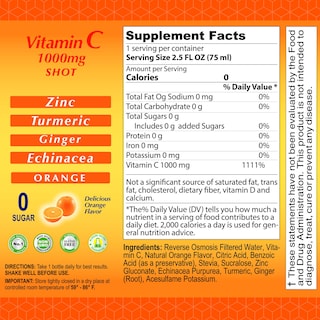 Foto 2 | Suplemento Alfa Vitamins Vitamin C Shot De 1000 Mg Con Zinc - Venta Internacional.
