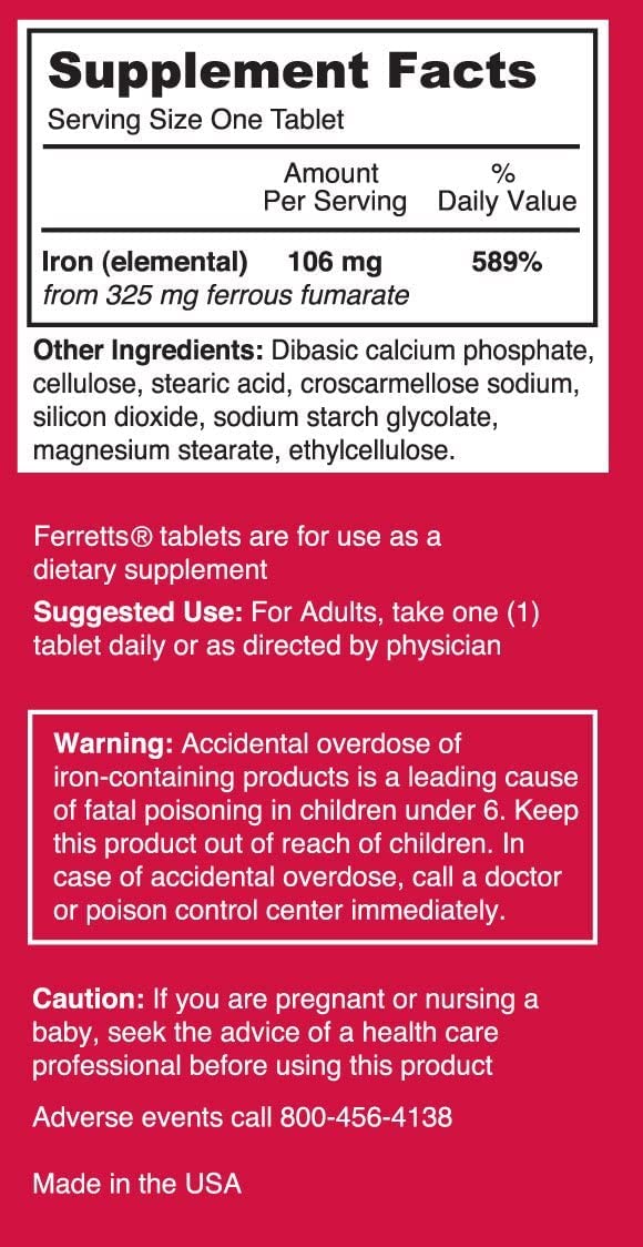 Foto 3 | Tabletas Supplement Pharmics Ferretts 60 Tabletas (106 Mg) X 2 - Venta Internacional.