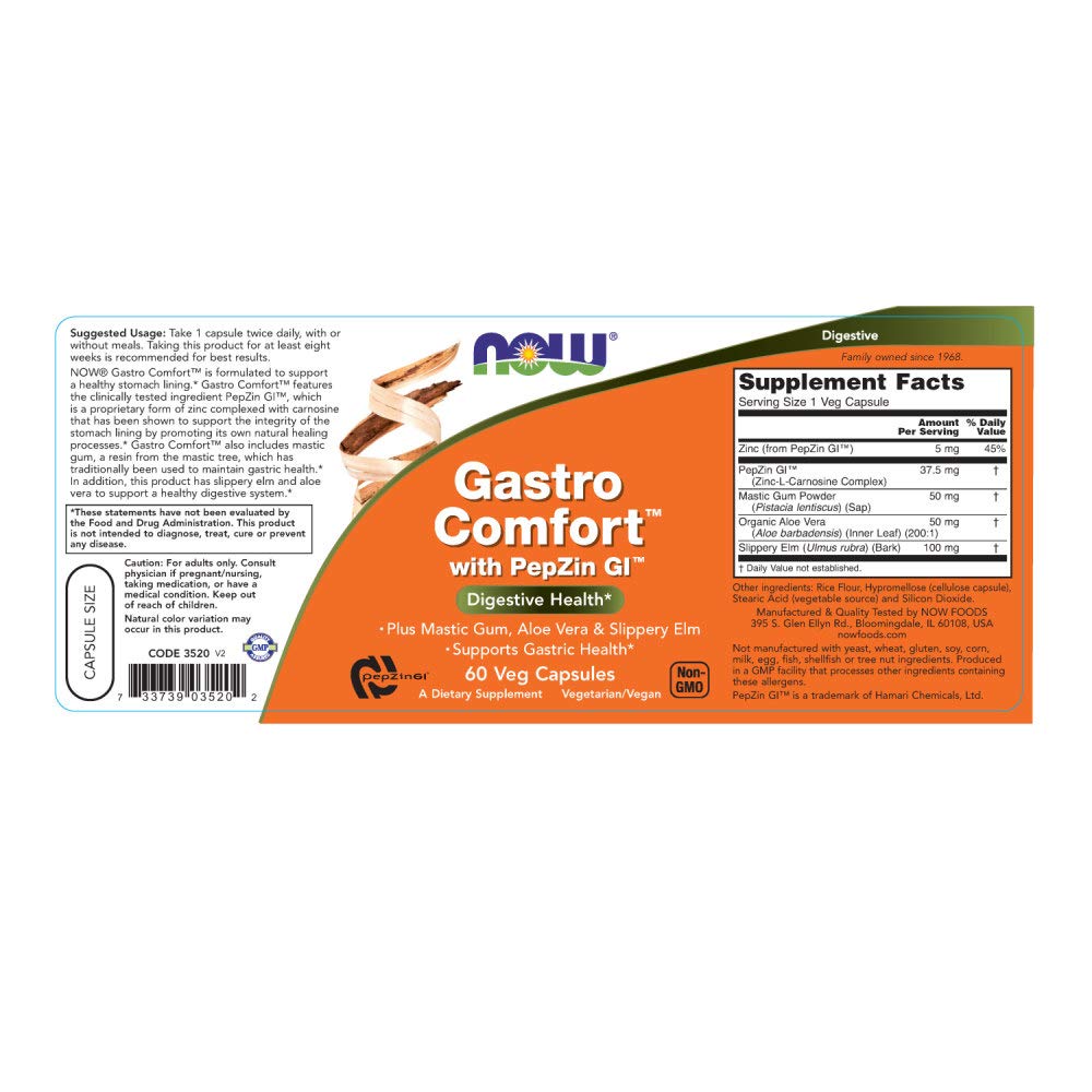 Foto 3 pulgar | Suplementos Now Foods Gastro Comfort, 60 Cápsulas Vegetarianas - Venta Internacional.