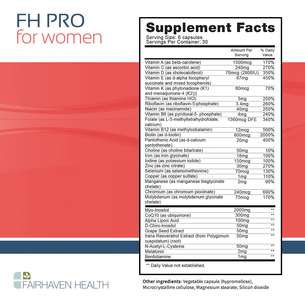 Foto 5 pulgar | Suplemento Fairhaven Health Fh Pro Women Fertilidad Mujeres Regulación Hormonal 180 Cápsulas