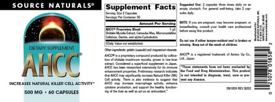 Foto 4 | Suplemento Source Naturals Ahcc 500 Mg - 60 Cápsulas - Venta Internacional.