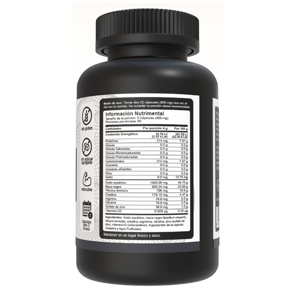 Foto 3 pulgar | T Men Complex Vnat Precursor De Testosterona 4000mg Con 300 Capsulas
