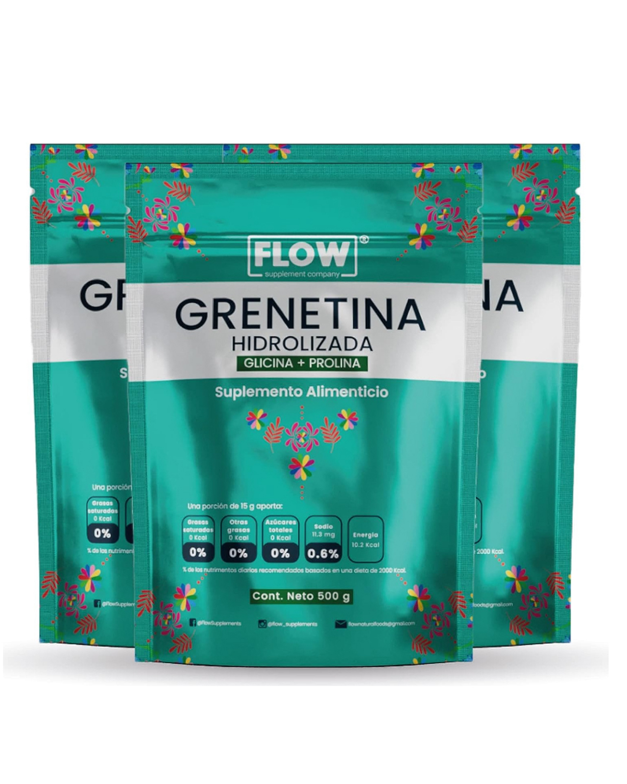Foto 1 | Suplemento Alimenticio Flow Vitaminas Minerales 3 Pack de Grenetina Hidrolizada con Vitamina C y Vitamina D